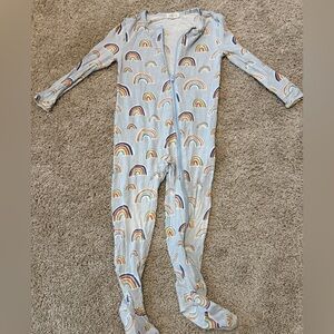 Angel Dear Blue Rainbow Kids One Piece Zipper Pajamas Size 18-24 Months